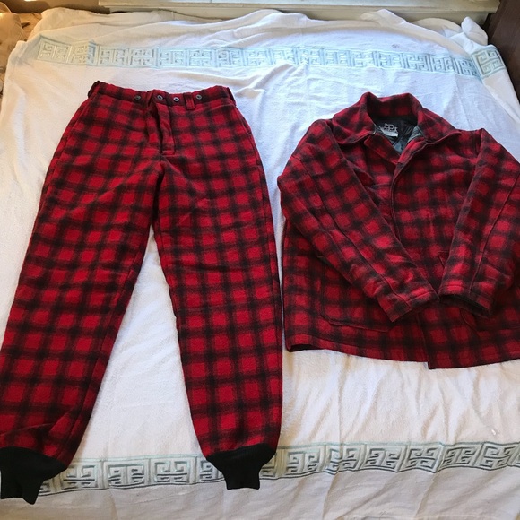 Woolrich Other - Woolrich Mens Jacket Pants Hunting Red Plaid XL
